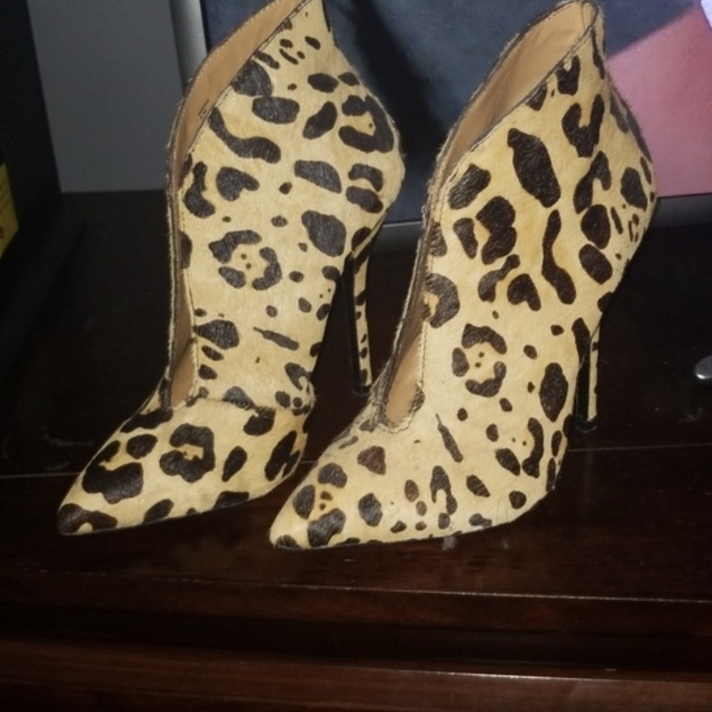 Steve Madden Leopard-Print Pointed Stiletto Booties in Yellow and Black